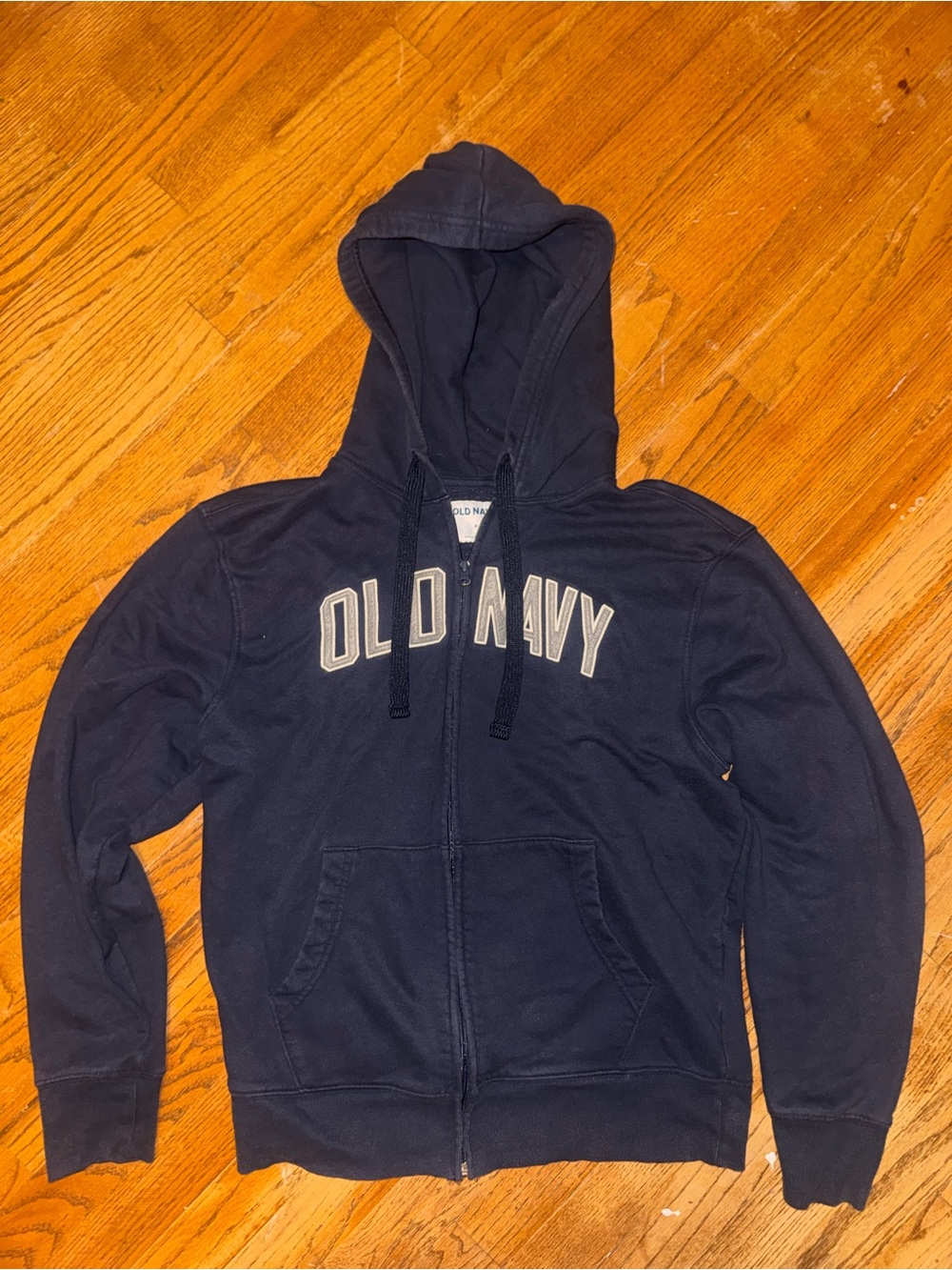 Old Navy Men's Navy Zip-Up Hoodie with Chest Logo